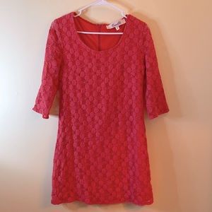 Emmelee coral lacey Francesca’s boutique dress